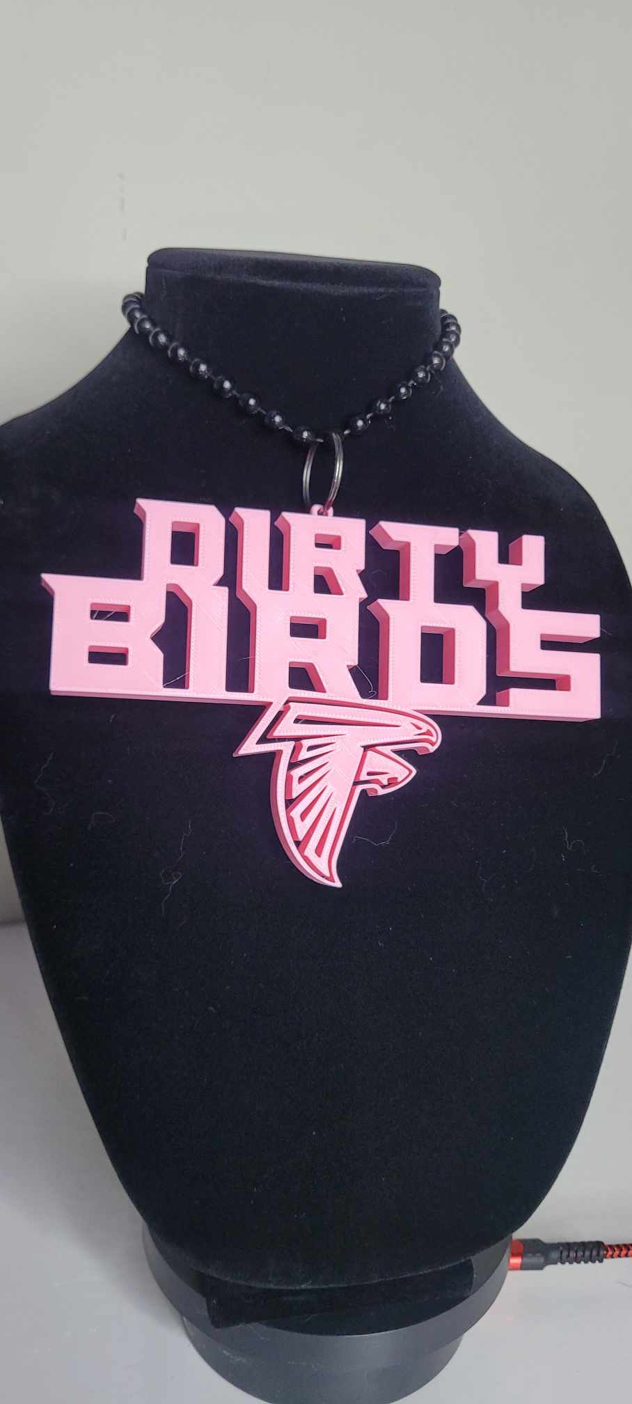 CUSTOM ATLANTA FALCONS "DIRTY BIRDS" CHARM W/BLING CHAIN