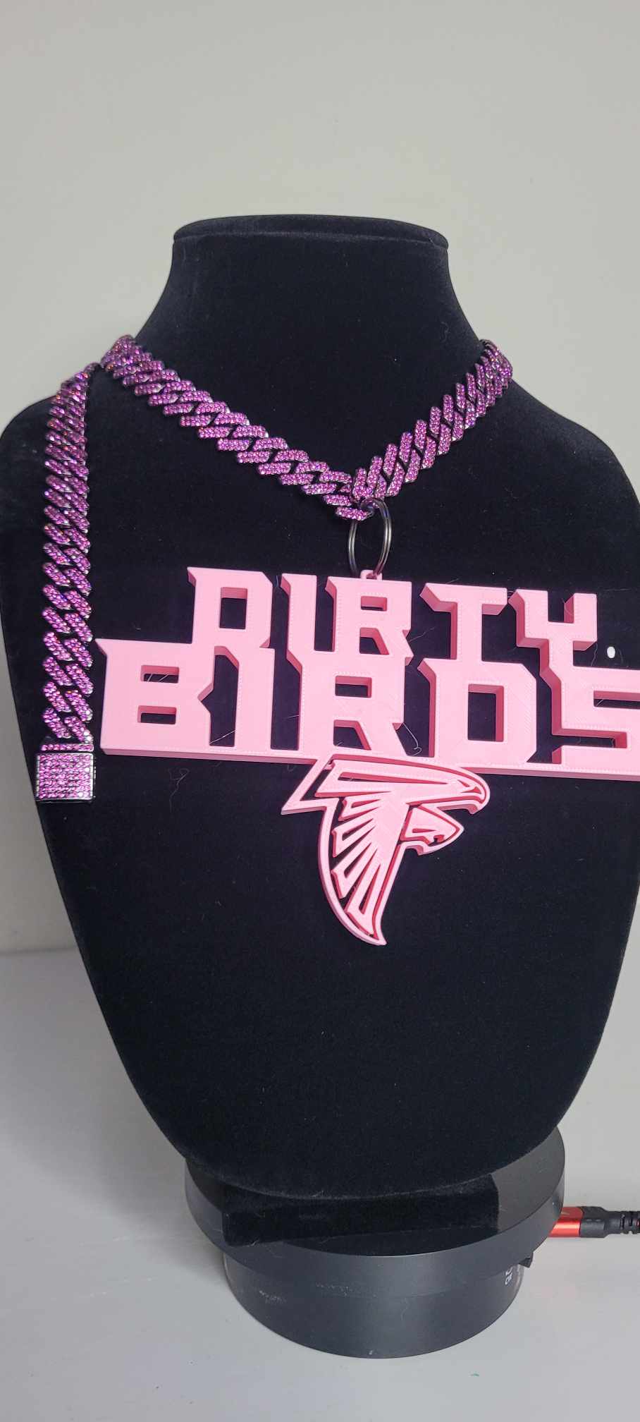 CUSTOM ATLANTA FALCONS "DIRTY BIRDS" CHARM W/BLING CHAIN