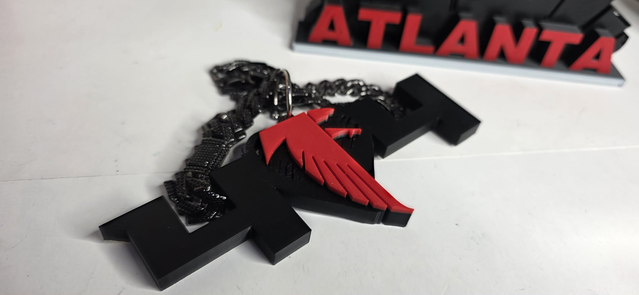Custom 404 THROWBACK Atlanta Falcons 3D Print Charm w/ BLING Chain