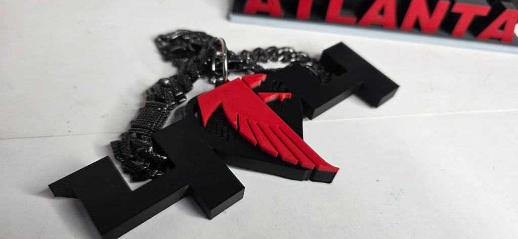 Custom 404 THROWBACK Atlanta Falcons 3D Print Charm w/ BLING Chain