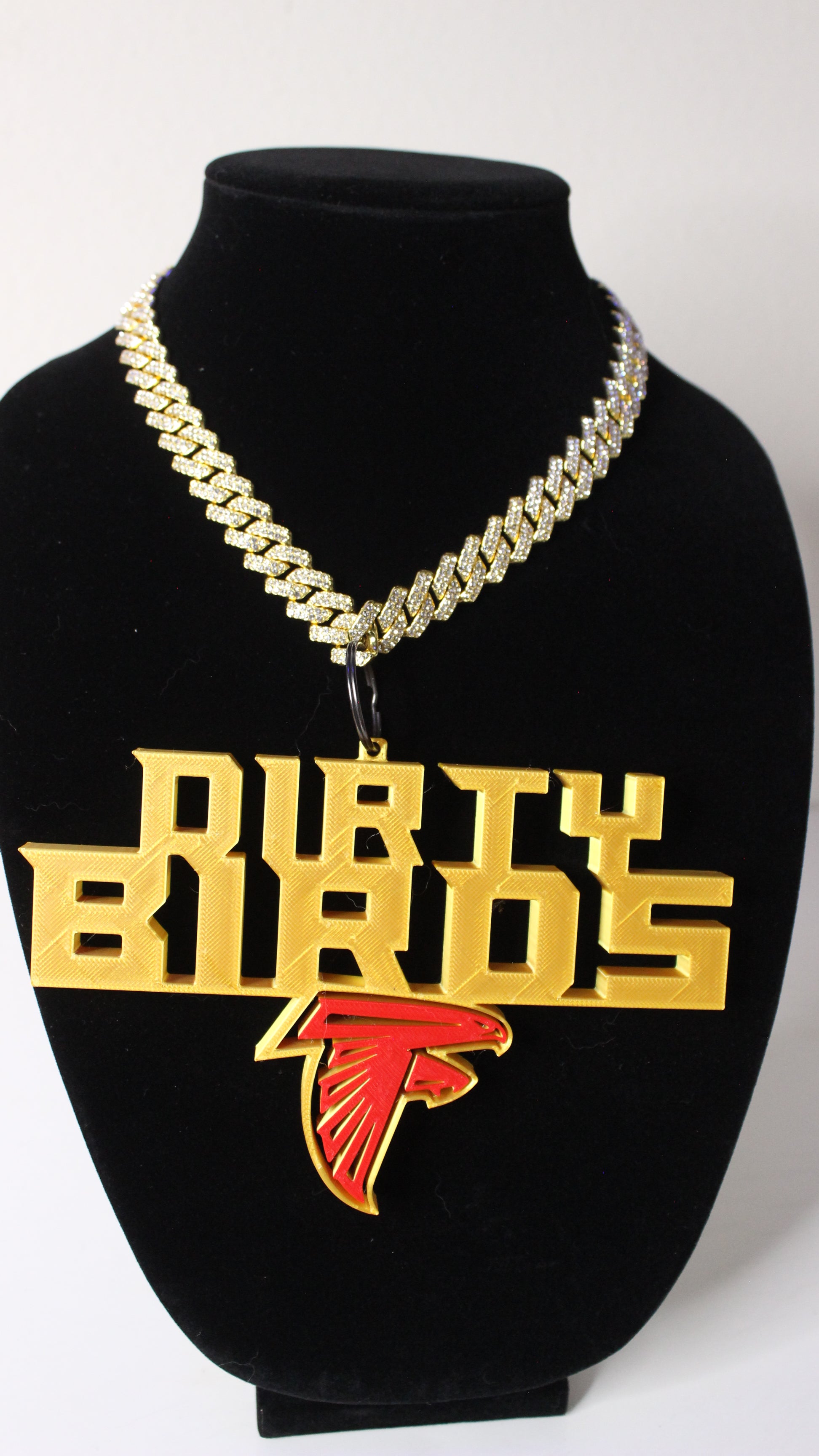 CUSTOM ATLANTA FALCONS "DIRTY BIRDS" CHARM W/BLING CHAIN