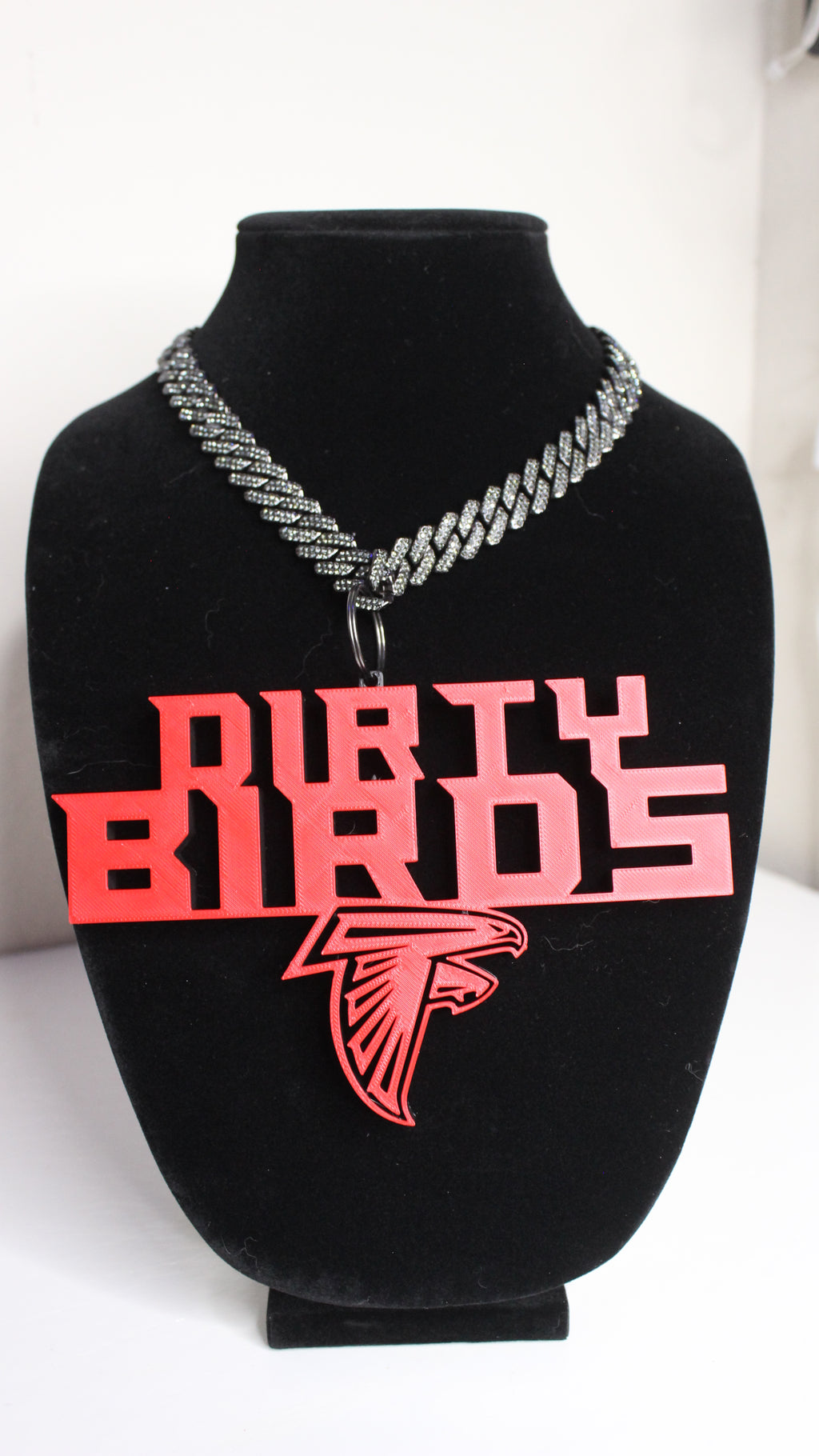CUSTOM ATLANTA FALCONS "DIRTY BIRDS" CHARM W/BLING CHAIN