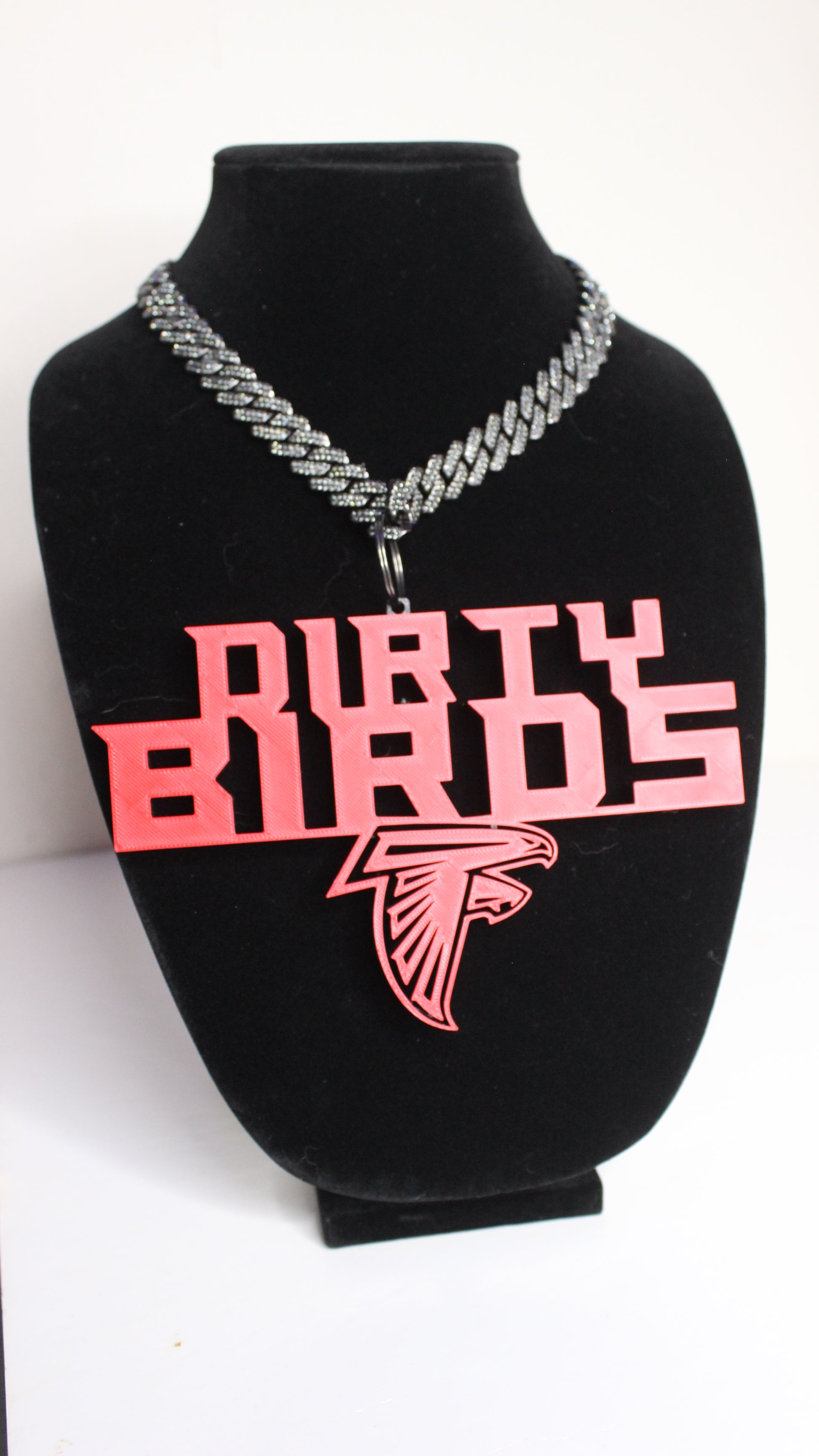 CUSTOM ATLANTA FALCONS "DIRTY BIRDS" CHARM W/BLING CHAIN
