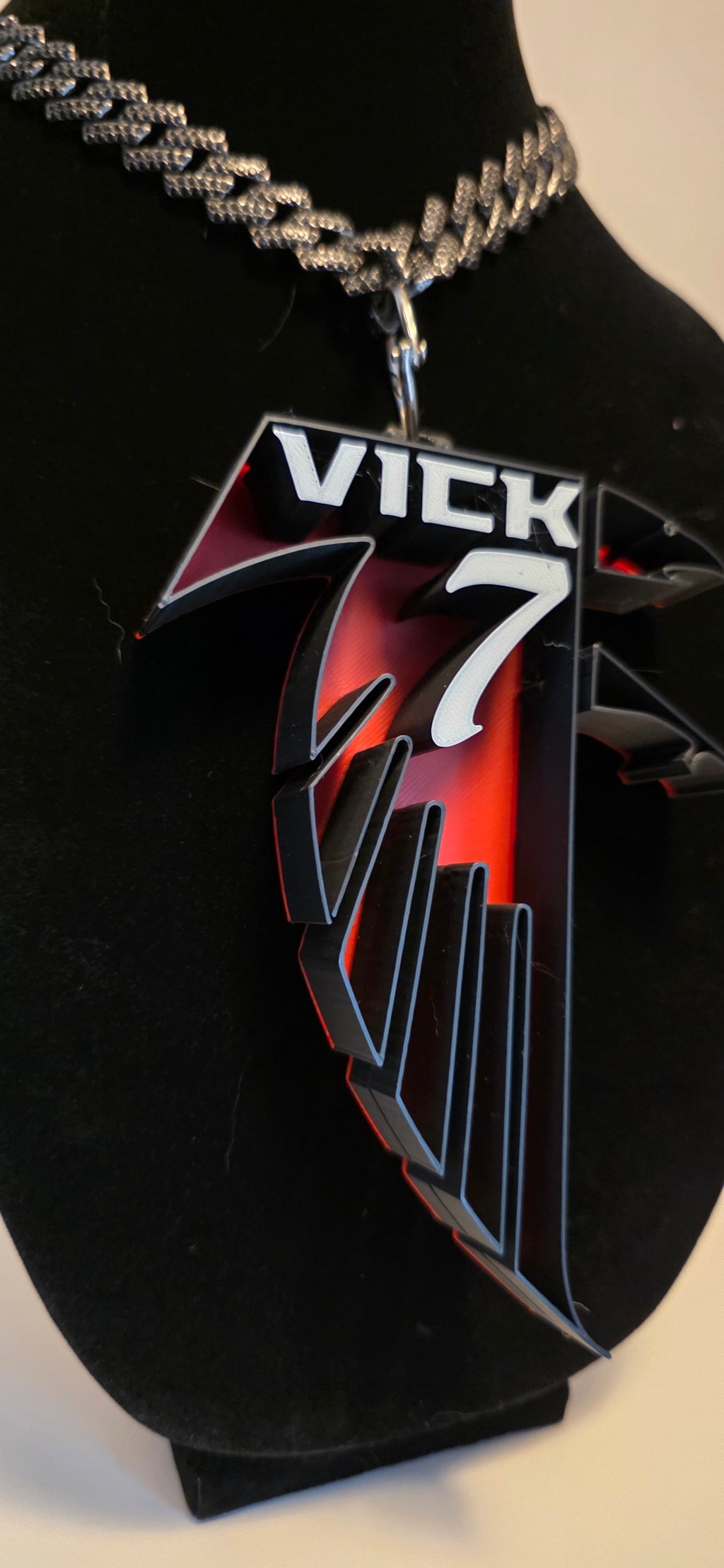 Michael Vick Throwback Falcon Charm necklace - detail view