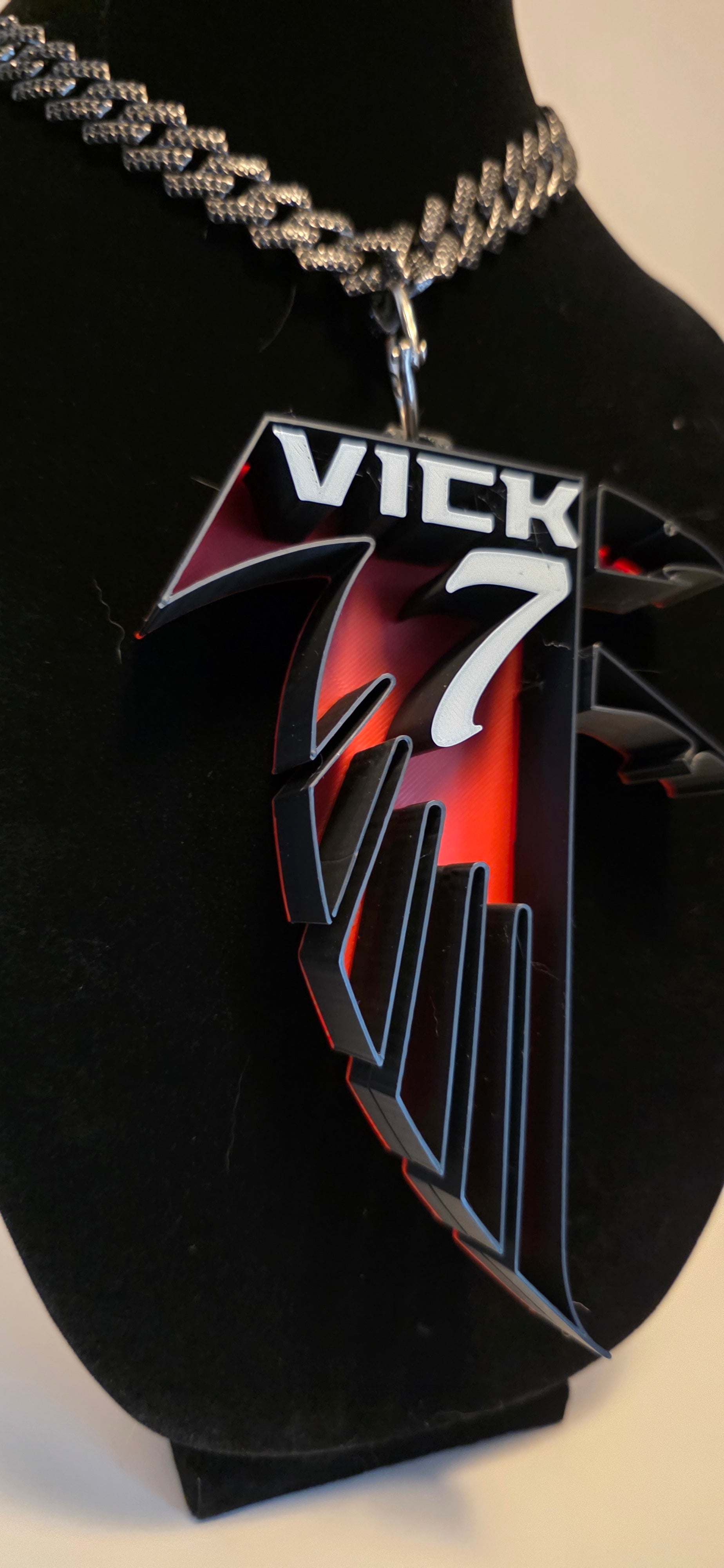 Michael Vick Throwback Falcon Charm necklace - detail view