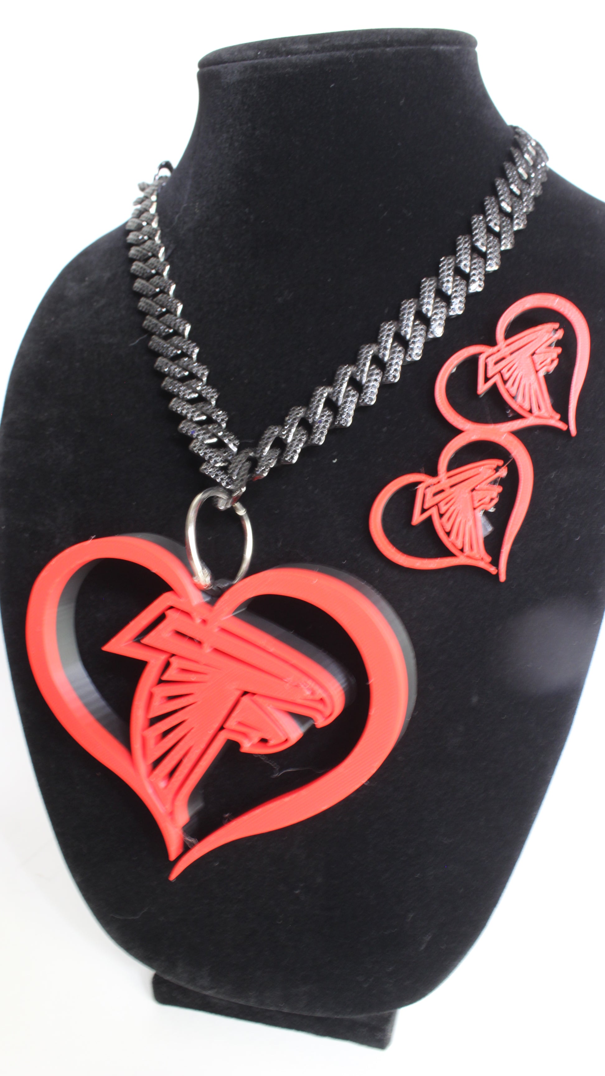 Atlanta Falcons Heart Ring Charm 2