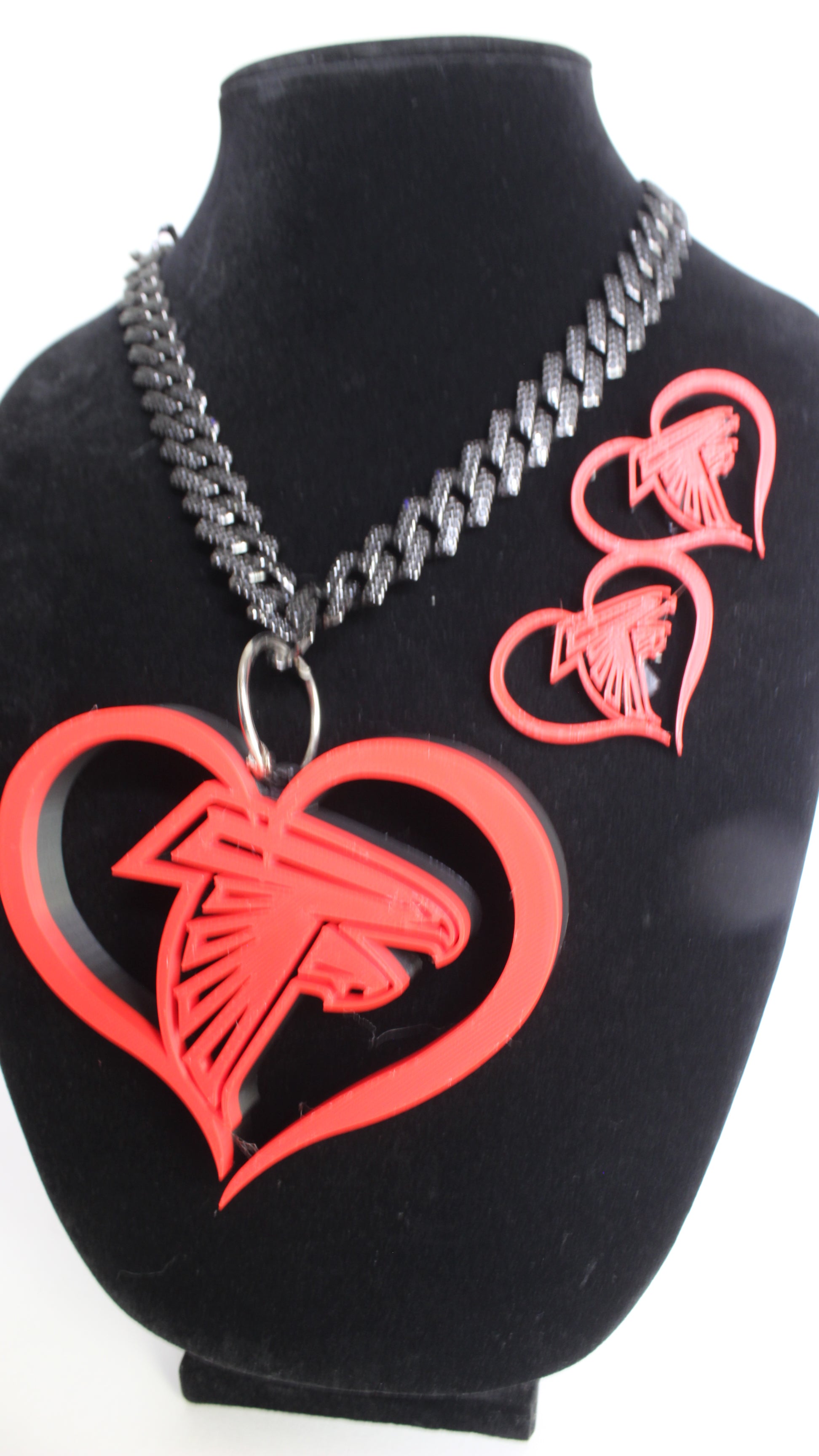Atlanta Falcons Heart Charm - Red