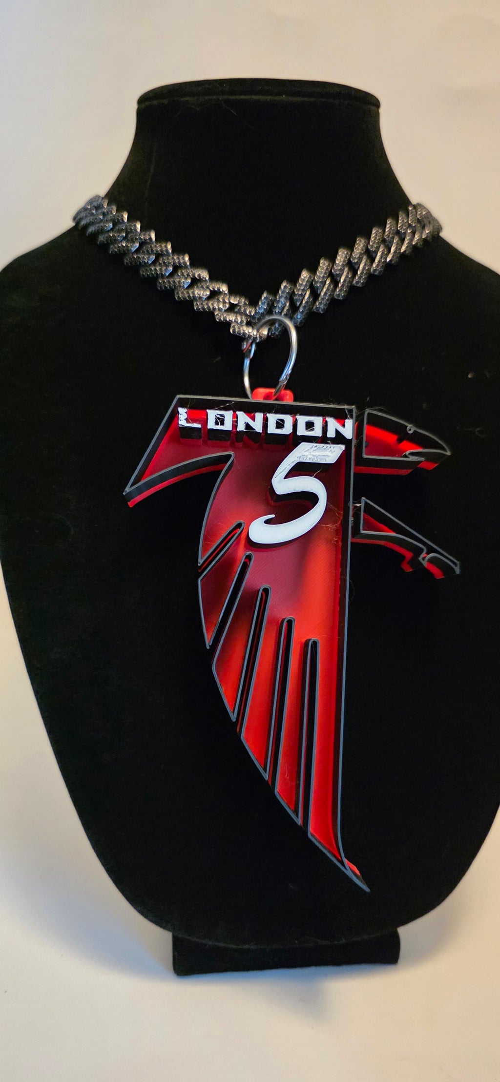 Drake London Atlanta Falcons throwback charm necklace