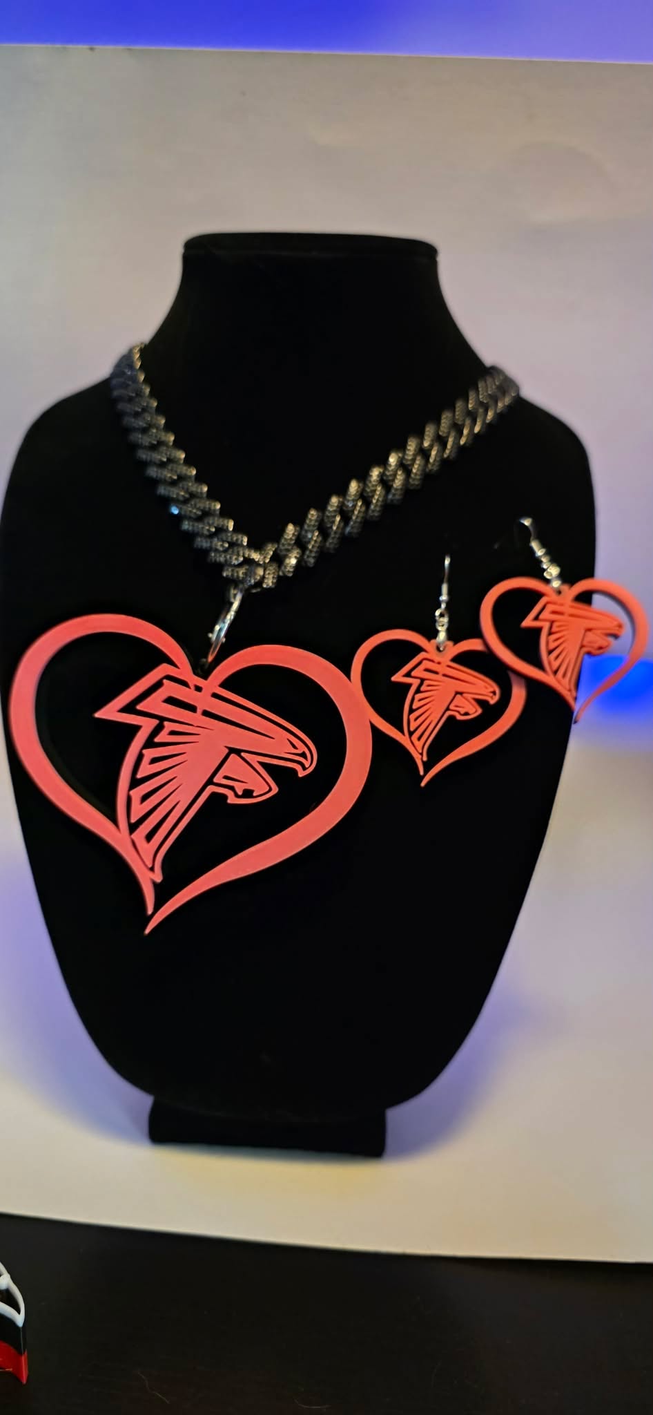Atlanta Falcons Heart Charm - Pink 2