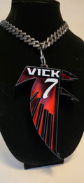 Michael Vick Throwback Falcon Charm necklace - front view