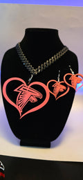 Atlanta Falcons Heart Charm - Pink