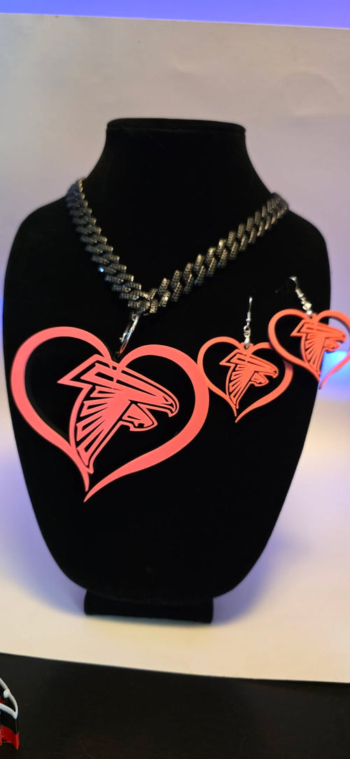 Atlanta Falcons Heart Charm - Pink