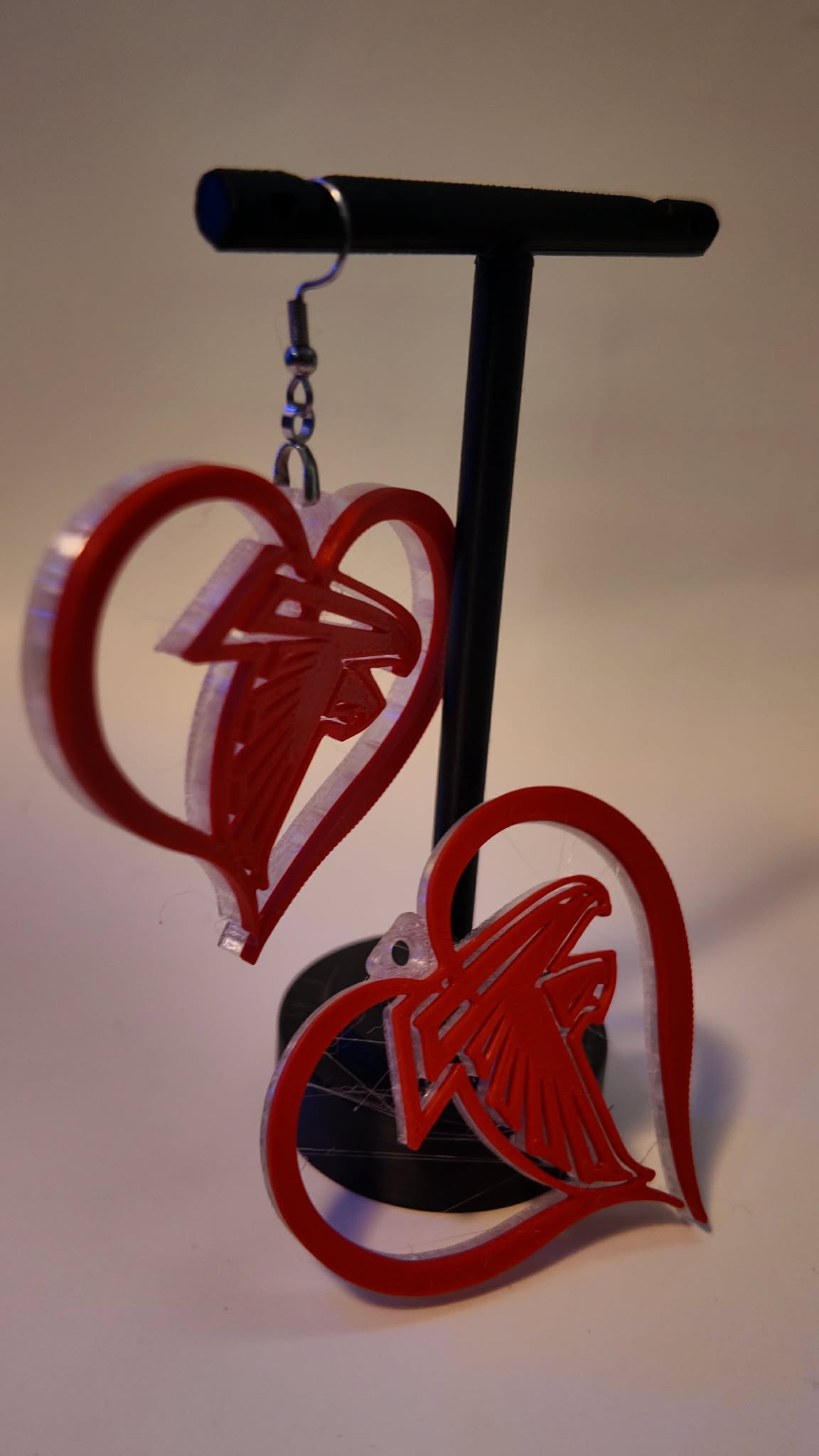 Custom Hearts Atlanta Falcons 3D Print Earrings