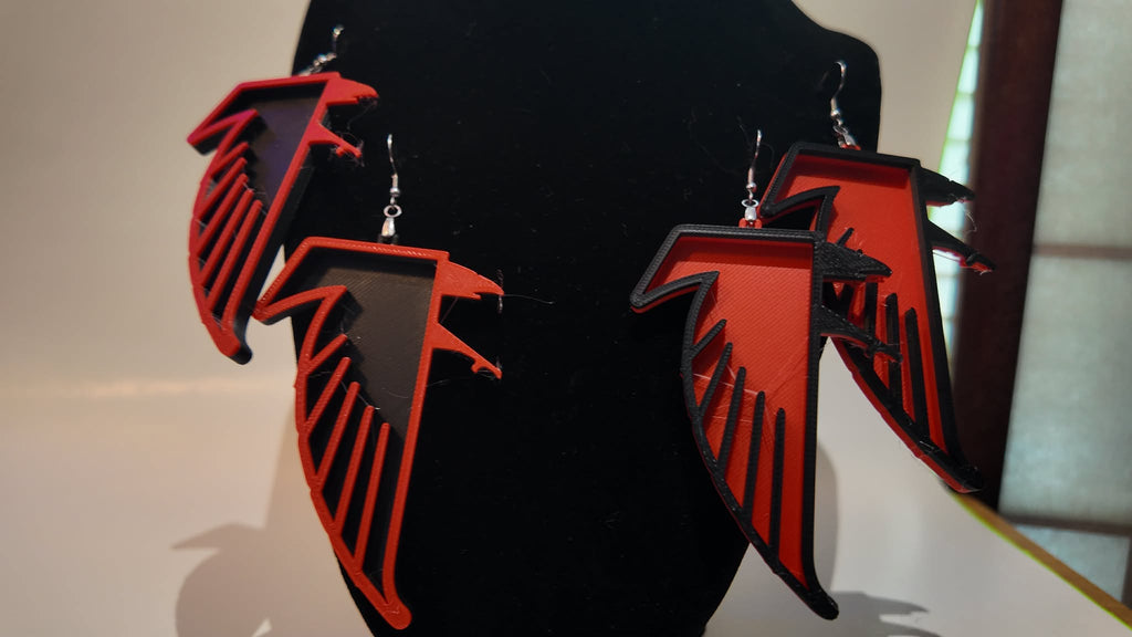 Custom Retro Atlanta Falcons 3D Print Earrings